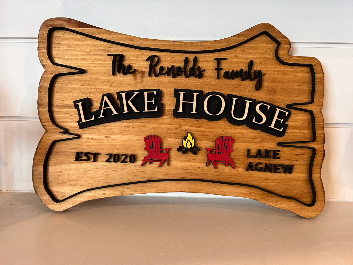 Log Lake Sign