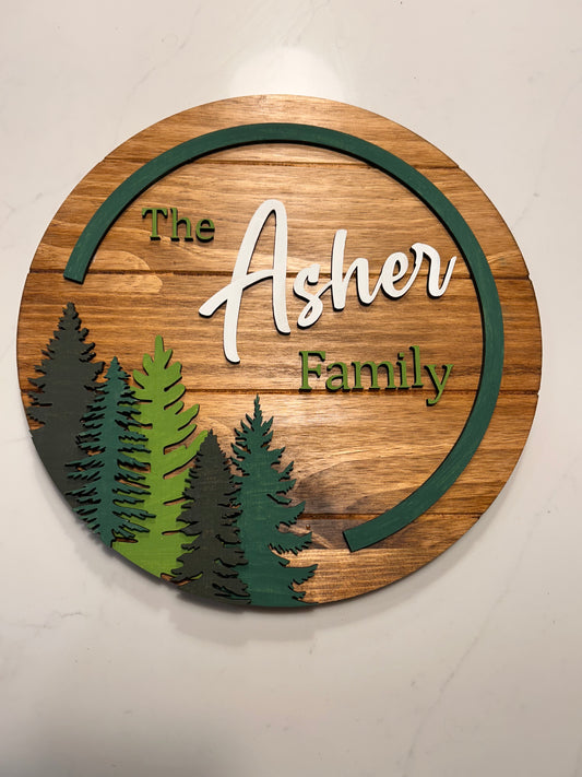 Childrens Custom Forest Sign Wood