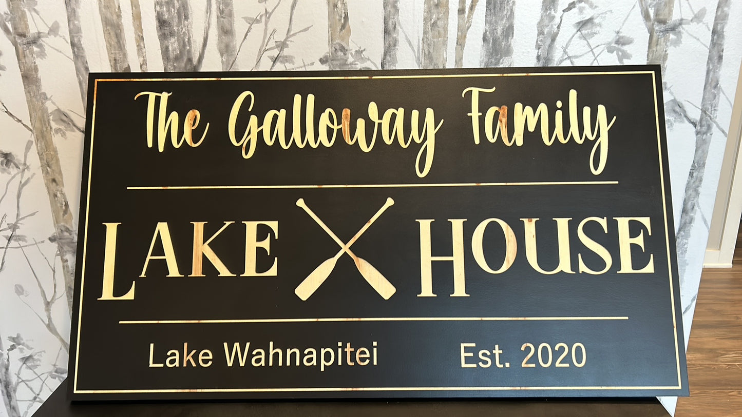 Painted Lake House Signs