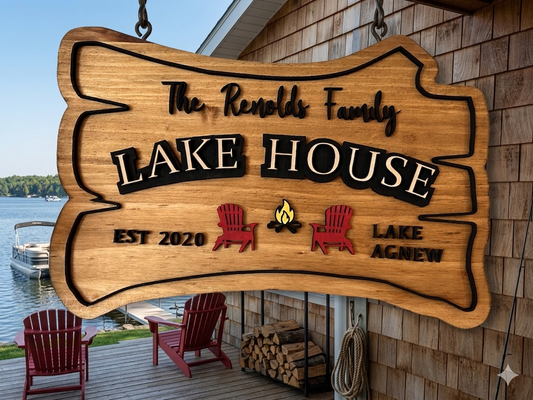 Log Lake Sign